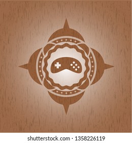 video game icon inside wood emblem. Retro