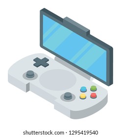 Video game icon in isometric vector