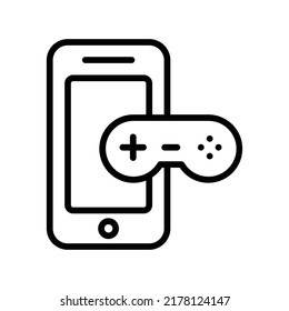 Video Game Icon. Line Art Style Design Isolated On White Background