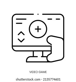 video game icon. Linear style sign isolated on white background. Vector illustration.