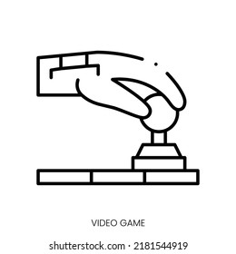 video game icon. Linear style sign isolated on white background. Vector illustration
