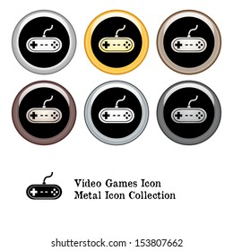 Video Game Icon Metal Icon Set