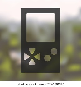 video game icon on blurred background