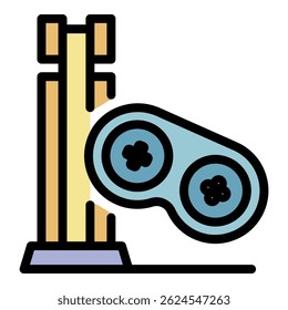 Video game icon. Outline video game vector icon color flat isolated