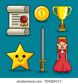 Video game icon set design