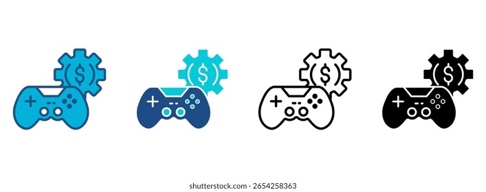 Video Game Icon Set With Multiple Styles. Vector Illustration