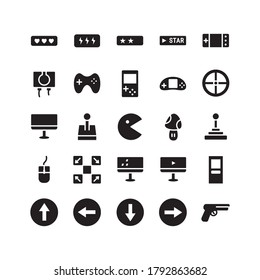 Video Game icon set vector solid for website, mobile app, presentation, social media. Suitable for user interface and user experience.