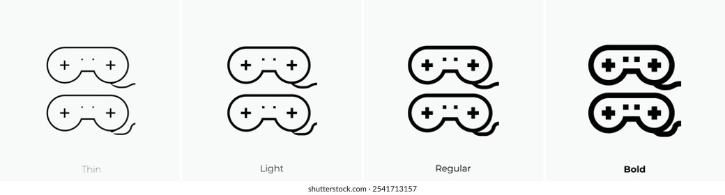 video game icon. Thin, Light Regular And Bold style design isolated on white background