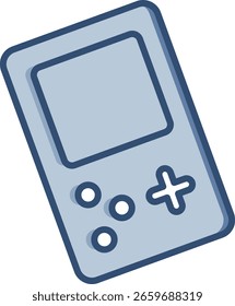Video game icon with transparent background. Changeable blue color design.