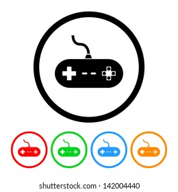 Video Game Icon in Vector Format with Four Color Variations