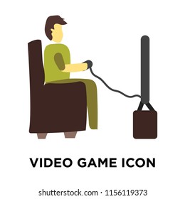 Video game icon vector isolated on white background, Video game transparent sign