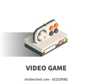 Video game icon, vector symbol in isometric 3D style isolated on white background.