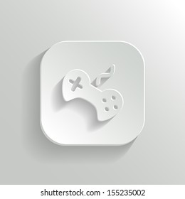 Video game icon - vector white app button with shadow