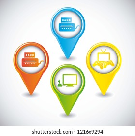 video game icons over white background. vector illustration