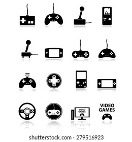 Video game icons set