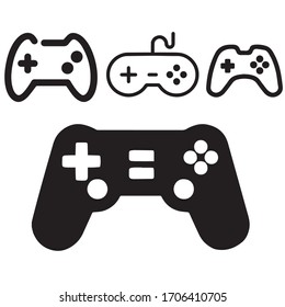 Video game icons set on white background