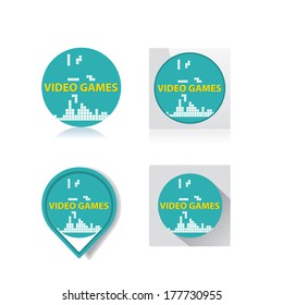 Video game icons set . vector illustration