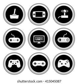 Video Game Icons Silver Icon Set