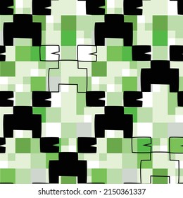 Video game inspired seamless repeat pattern
