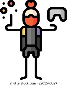 video game isolated design element stock illustration. Vector on a white background
