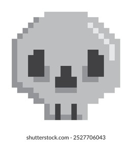 video game item pixelated skull isolated