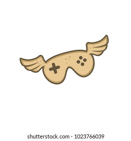 video game joystick console with angel bird wing vector art