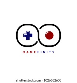 Video Game Joystick Console Theme Logo Template Vector