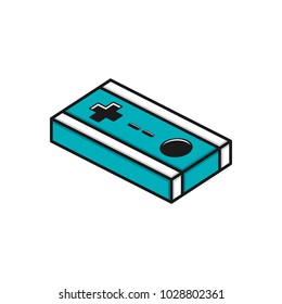 video game joystick console theme logo template vector
