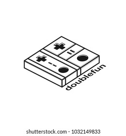 video game joystick console theme logo template vector