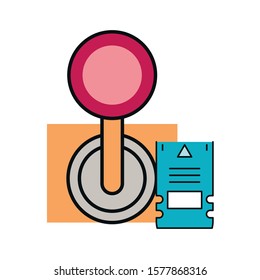 video game joystick control handle icon vector illustration design