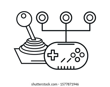 video game joystick control handle icon vector illustration design