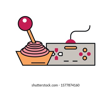 video game joystick control handle icon vector illustration design