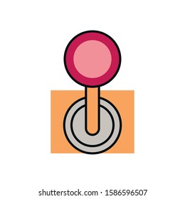 video game joystick control handle icon vector illustration design