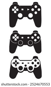 Video game joystick controller silhouette icon, flat design illustration isolated on a square white background. Perfect for prints and simple designs