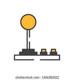 Video game joystick flat icon, vector sign, joystick game controller colorful pictogram isolated on white. Symbol, logo illustration. Flat style design