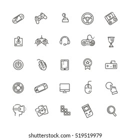 video game and joystick icons set