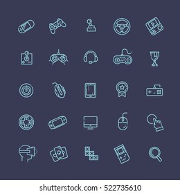 video game and joystick icons set