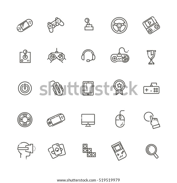 video game and joystick icons
set