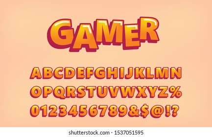 Video game letters. Vector cute alphabet