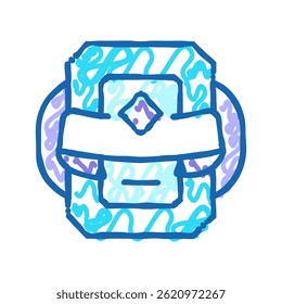 video game level award doodle icon sketch vector. video game level award sign. isolated symbol illustration