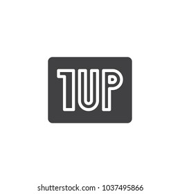 Video game level up vector icon. filled flat sign for mobile concept and web design. simple solid icon. Symbol, logo illustration. Pixel perfect vector graphics