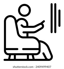 Video game lifestyle icon outline vector. Sofa relax person. Bad adult problem