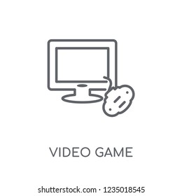 Video game linear icon. Modern outline Video game logo concept on white background from Entertainment and Arcade collection. Suitable for use on web apps, mobile apps and print media.