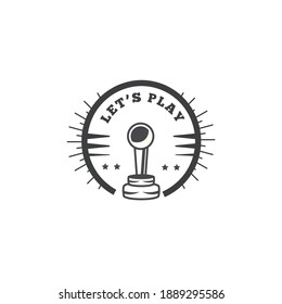 Video game logo set. emblems with gamer, vintage and modern joystick console controller, headset. isolated vector illustration for online game label template 