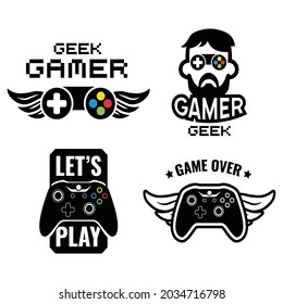 Video game logo set emblems