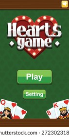 Video UI Hearts Poker Playing Card Set Pack