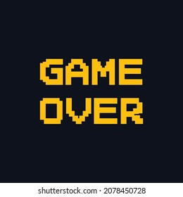 
video game message game over pixel letters