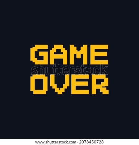 
video game message game over pixel letters
