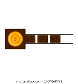 Video game money progress bar with a golden coin - Vector