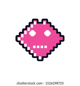 video game monster alien pixelated vector illustration design